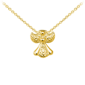 Filigree Angel Sterling Silver Dainty Necklace