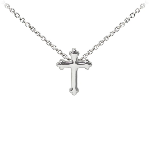 Fancy Cross Sterling Silver Dainty Necklace