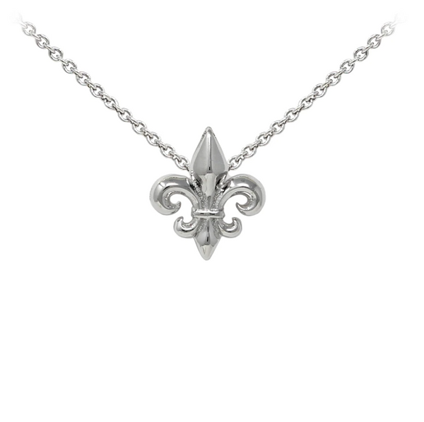 Fleur-de-Lis Sterling Silver Dainty Necklace