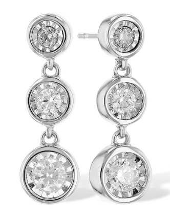 14K Diamond Drop Earrings