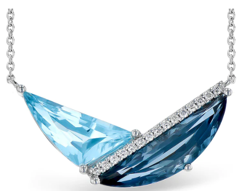 14K London/Blue Topaz & Diamond Necklace