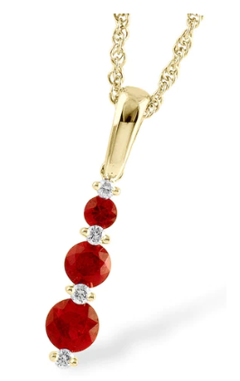 14K Ruby & Diamond Necklace
