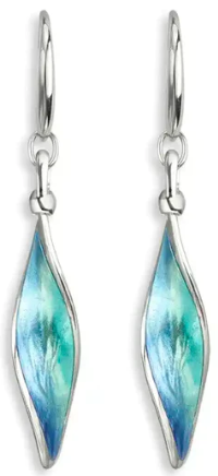 Sterling Silver Ocean Aurora Twist Enamel Wire Earrings