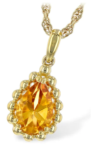 14K Pear Citrine Necklace