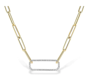 14K Diamond Paperclip Necklace