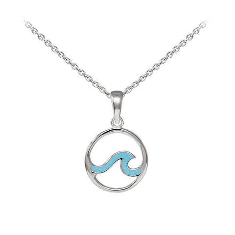 Wind & Fire Enameled Outline Wave Sterling Silver Dainty Necklace Welch Jewelers Inspection and Cleaning Syracuse NY