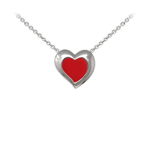 Wind & Fire Red Enameled Heart Sterling Silver Dainty Necklace Welch Jewelers Inspection and Cleaning Syracuse NY