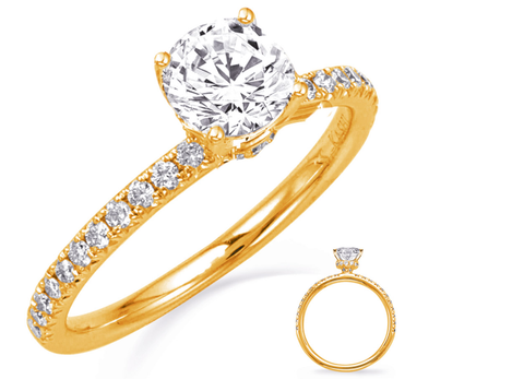 14K yellow gold Diamond Semi-Mount Engagement Ring
