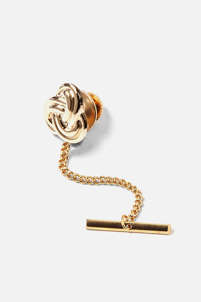 Gold Finish Love Knot Tie Tac