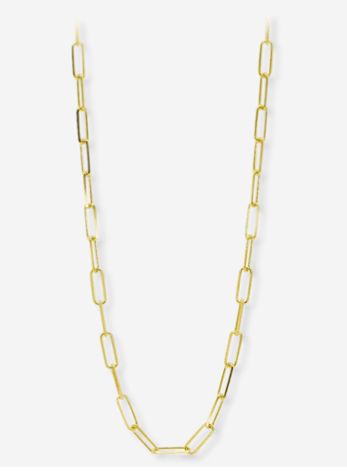 18"  Stellari Gold 4.5mm Paperclip Necklace