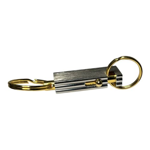 Stainless Steel & Gold Plated Double Ring Key Chain